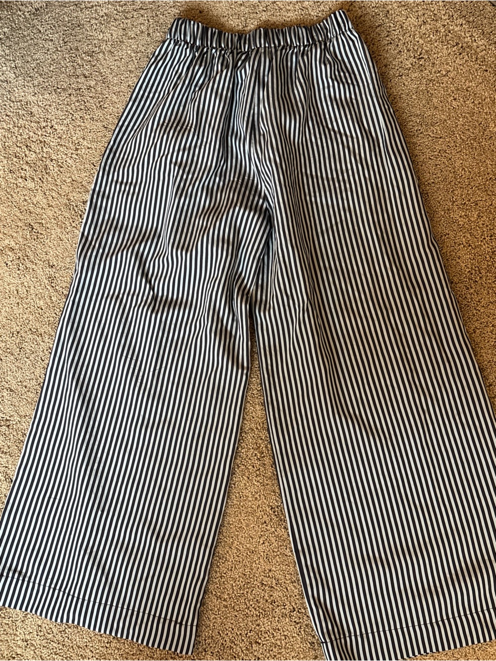 Navy and Light Blue Vertical Stripe Wide Leg Pants